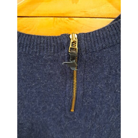 Rebecca Taylor Navy Wool-Blend Sweater Cashmere Silk Lambswool Zipper Women’s S - Picture 4 of 6